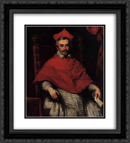 Portrait of Cardinal Federico Cornaro 20x22 Black Ornate Wood Framed Art Print Poster with Double Matting by Strozzi, Bernardo