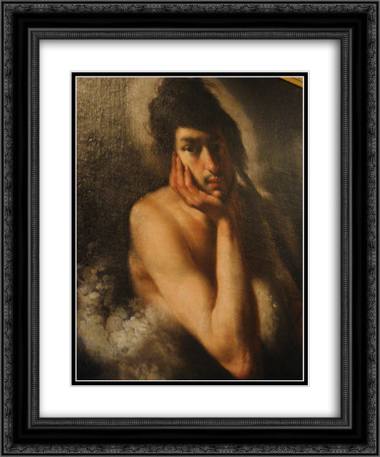 Saint John the Baptist (detail) 20x24 Black Ornate Wood Framed Art Print Poster with Double Matting by Strozzi, Bernardo