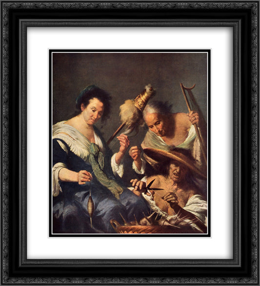 The Three Parks 20x22 Black Ornate Wood Framed Art Print Poster with Double Matting by Strozzi, Bernardo