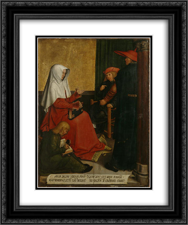 St. Mary Salome and Zebedee with John the Evangelist and James the Great 20x24 Black Ornate Wood Framed Art Print Poster with Double Matting by Strigel, Bernhard