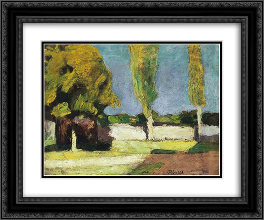 Landscape in the Alfold with Young Men 24x20 Black Ornate Wood Framed Art Print Poster with Double Matting by Por, Bertalan