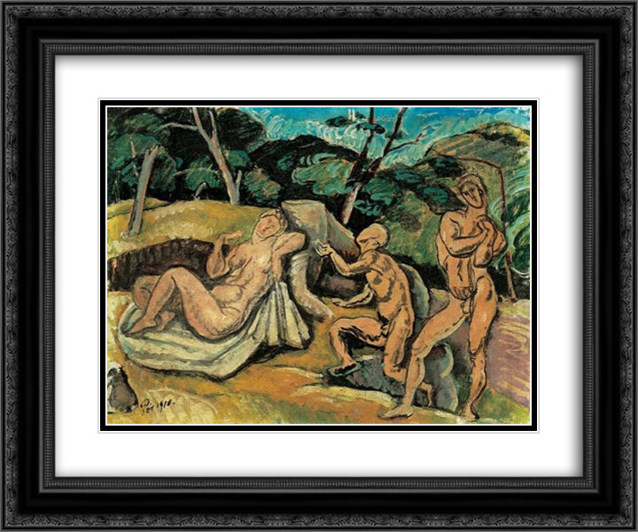 Longing for Pure Love 24x20 Black Ornate Wood Framed Art Print Poster with Double Matting by Por, Bertalan