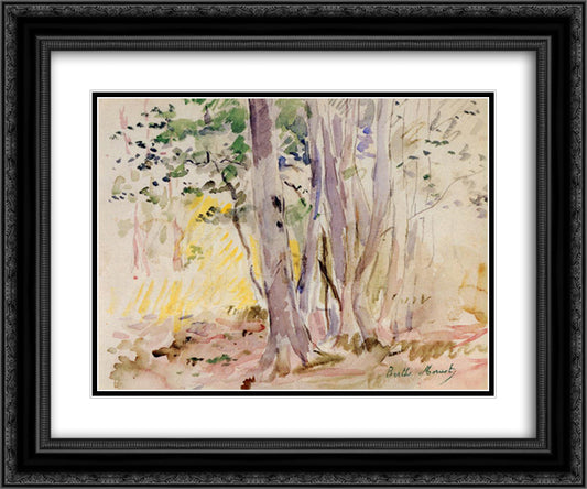 Boulogne Wood 24x20 Black Ornate Wood Framed Art Print Poster with Double Matting by Morisot, Berthe