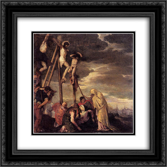 Calvary (after Veronese) 20x20 Black Ornate Wood Framed Art Print Poster with Double Matting by Morisot, Berthe