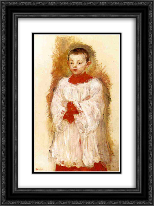 Choir Boy 18x24 Black Ornate Wood Framed Art Print Poster with Double Matting by Morisot, Berthe