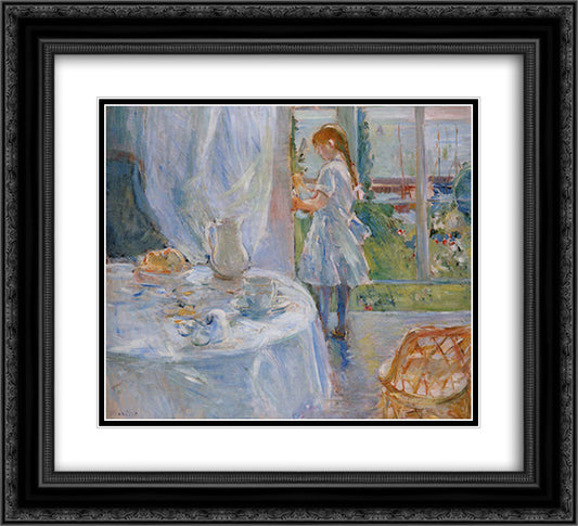 Cottage Interior (also known as Interior at Jersey) 22x20 Black Ornate Wood Framed Art Print Poster with Double Matting by Morisot, Berthe