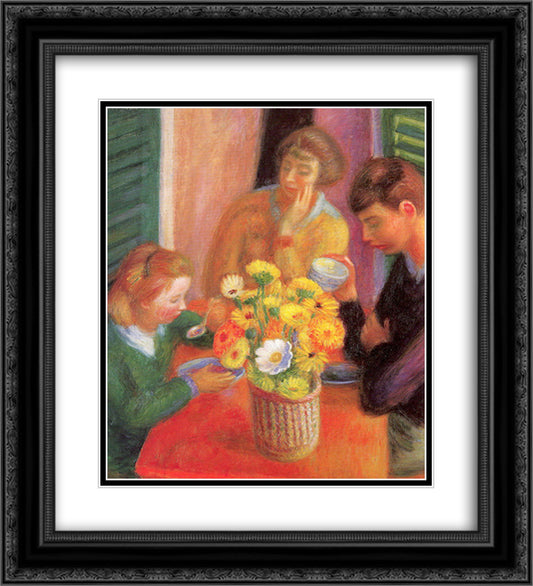 Breakfast Porch 20x22 Black Ornate Wood Framed Art Print Poster with Double Matting by Glackens, William James