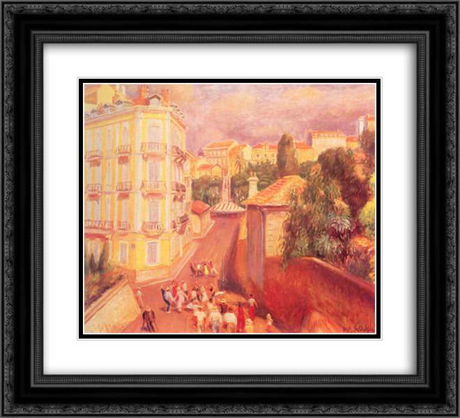 Fete de Suquet 22x20 Black Ornate Wood Framed Art Print Poster with Double Matting by Glackens, William James
