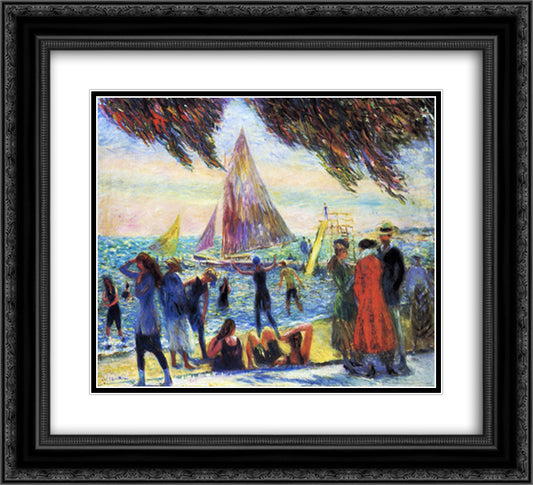 From Under Willows 22x20 Black Ornate Wood Framed Art Print Poster with Double Matting by Glackens, William James