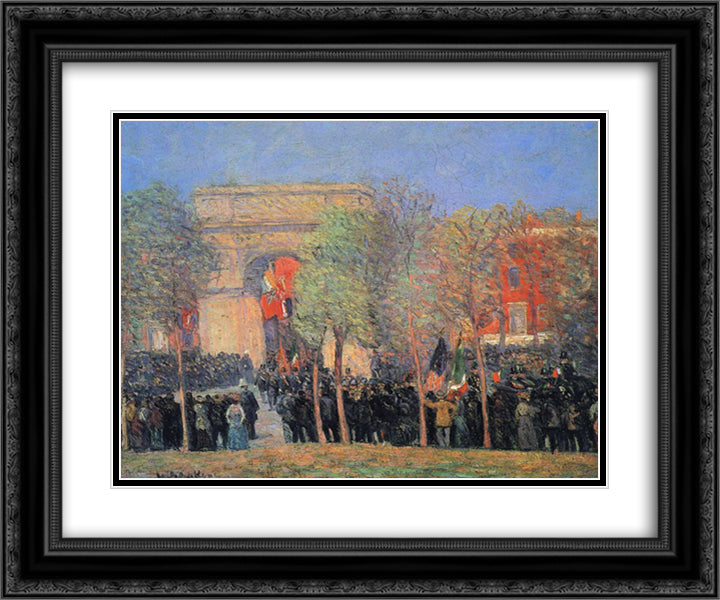 Italo-American Celebration, Washington Square 24x20 Black Ornate Wood Framed Art Print Poster with Double Matting by Glackens, William James