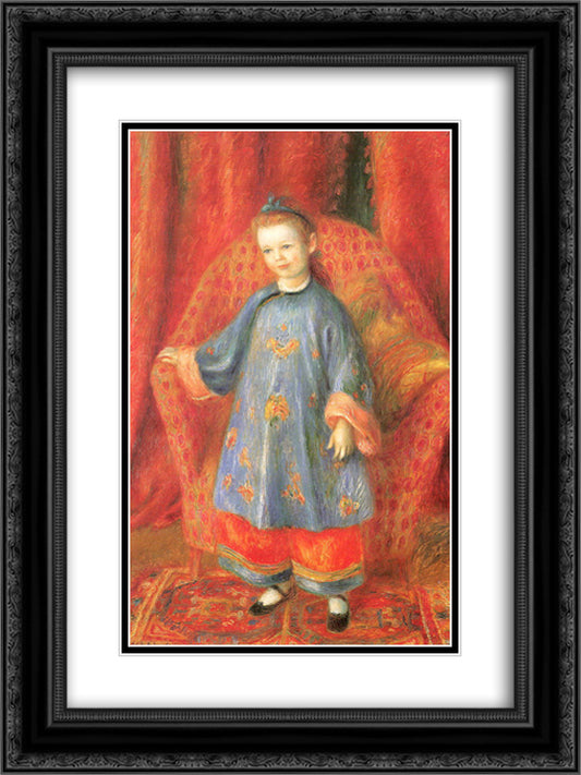 Lenna, the Artist's Daughter, in a Chinese Costume 18x24 Black Ornate Wood Framed Art Print Poster with Double Matting by Glackens, William James