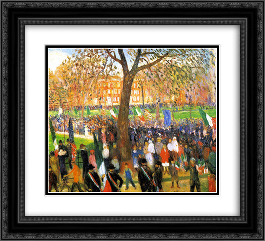 Parade 22x20 Black Ornate Wood Framed Art Print Poster with Double Matting by Glackens, William James