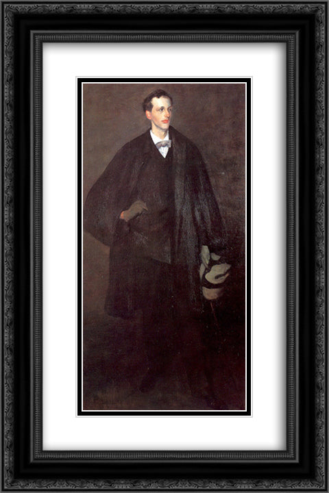 Portrait Of Charles Fitzgerald 16x24 Black Ornate Wood Framed Art Print Poster with Double Matting by Glackens, William James