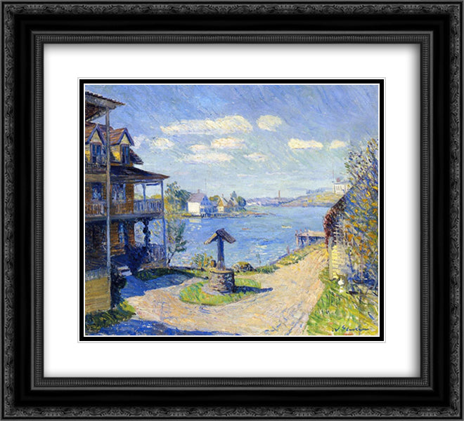 Summer Hotel 22x20 Black Ornate Wood Framed Art Print Poster with Double Matting by Glackens, William James