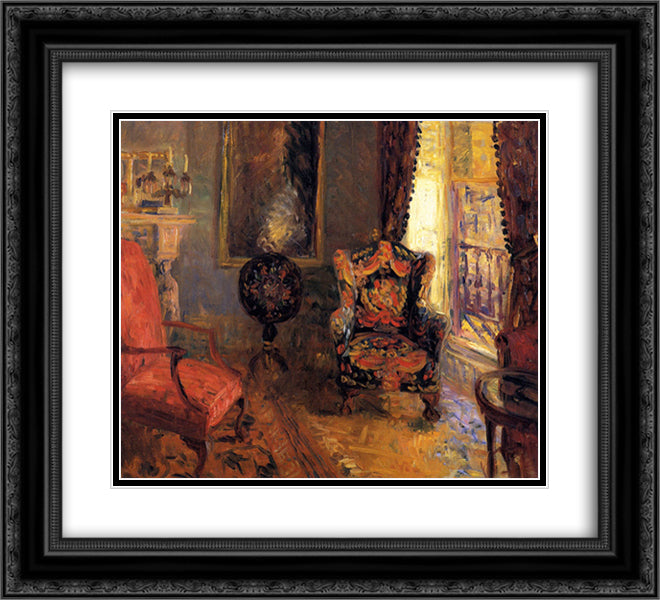 Twenty-Three Fifth Avenue 22x20 Black Ornate Wood Framed Art Print Poster with Double Matting by Glackens, William James