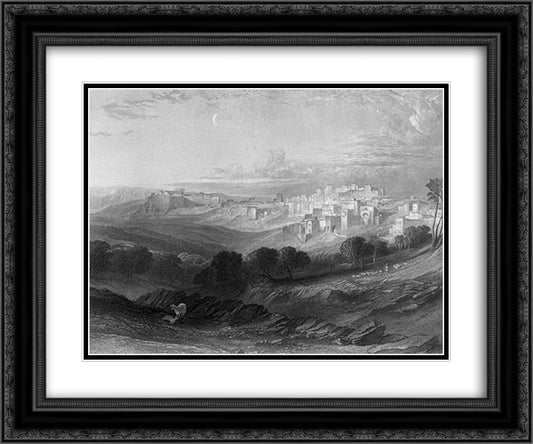 Bethlehem engraving by William Miller after Leitch 24x20 Black Ornate Wood Framed Art Print Poster with Double Matting by Leitch, William Leighton
