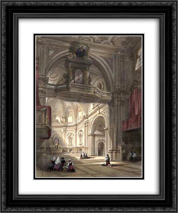 Church of Santa Maria Del Carmine, Naples 20x24 Black Ornate Wood Framed Art Print Poster with Double Matting by Leitch, William Leighton