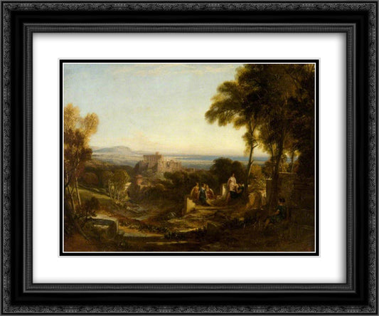 Classical Composition 24x20 Black Ornate Wood Framed Art Print Poster with Double Matting by Leitch, William Leighton