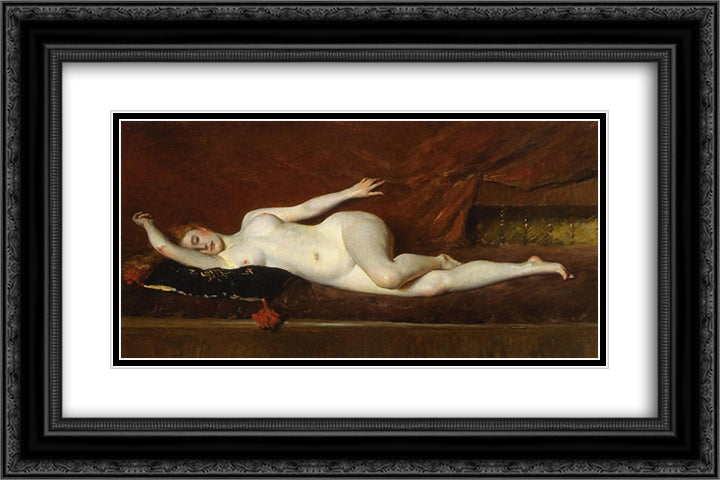 A Study in Curves 24x16 Black Ornate Wood Framed Art Print Poster with Double Matting by Chase, William Merritt