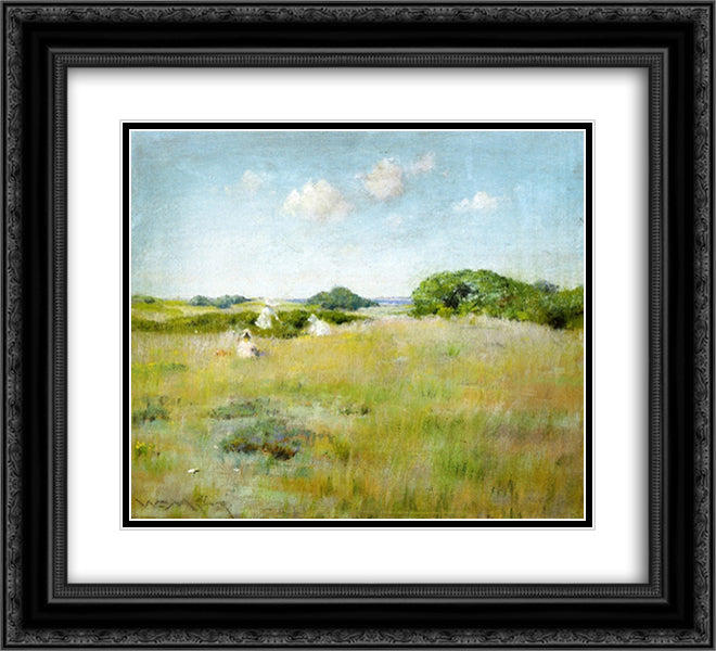 A Summer Day 22x20 Black Ornate Wood Framed Art Print Poster with Double Matting by Chase, William Merritt