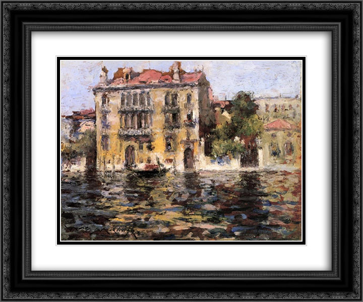 After the Rain 24x20 Black Ornate Wood Framed Art Print Poster with Double Matting by Chase, William Merritt