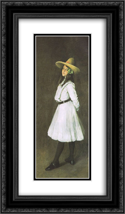 Dorothy 14x24 Black Ornate Wood Framed Art Print Poster with Double Matting by Chase, William Merritt