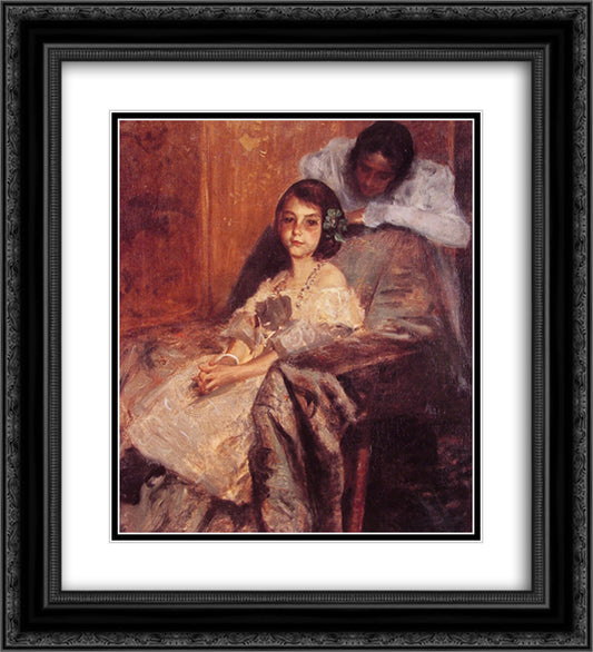 Dorothy and Her Sister 20x22 Black Ornate Wood Framed Art Print Poster with Double Matting by Chase, William Merritt