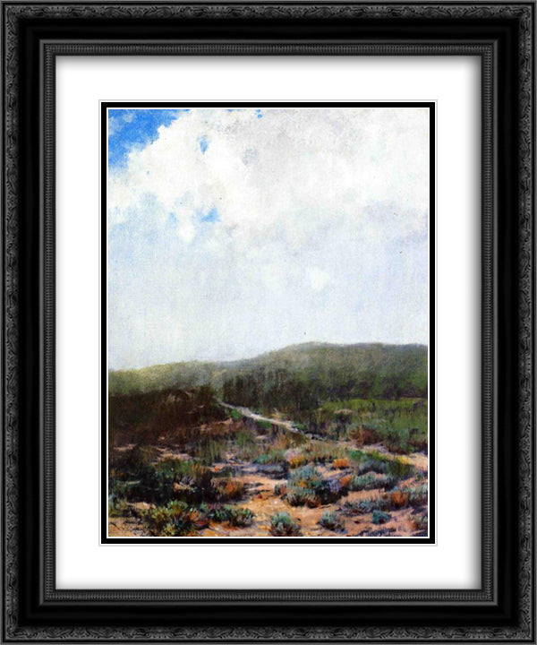 Dunes at Shinnecock 20x24 Black Ornate Wood Framed Art Print Poster with Double Matting by Chase, William Merritt