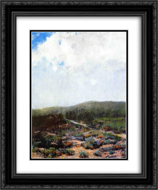 Dunes at Shinnecock 20x24 Black Ornate Wood Framed Art Print Poster with Double Matting by Chase, William Merritt