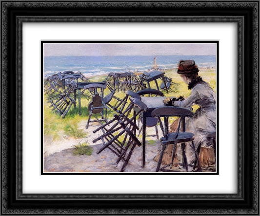 End of the season Sun 24x20 Black Ornate Wood Framed Art Print Poster with Double Matting by Chase, William Merritt