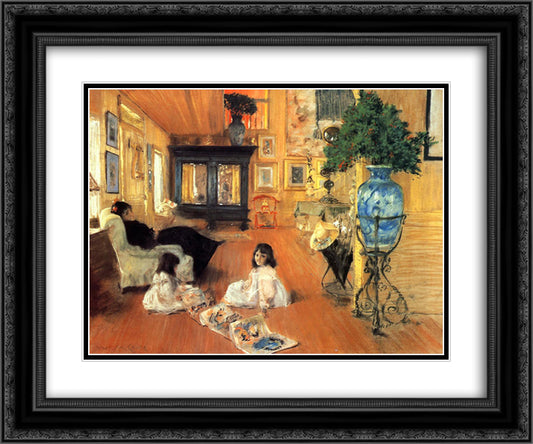 Hall at Shinnecock 24x20 Black Ornate Wood Framed Art Print Poster with Double Matting by Chase, William Merritt