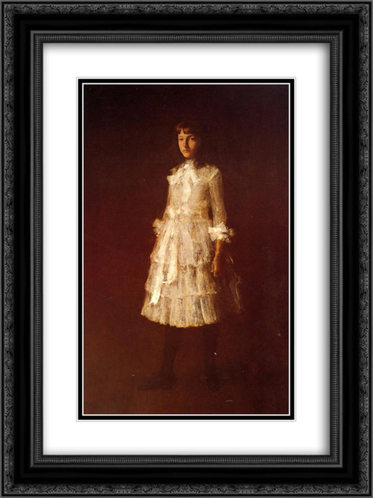 Hattie 18x24 Black Ornate Wood Framed Art Print Poster with Double Matting by Chase, William Merritt