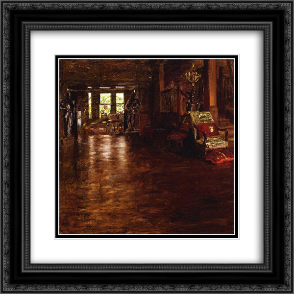 Interior, Oak Manor 20x20 Black Ornate Wood Framed Art Print Poster with Double Matting by Chase, William Merritt