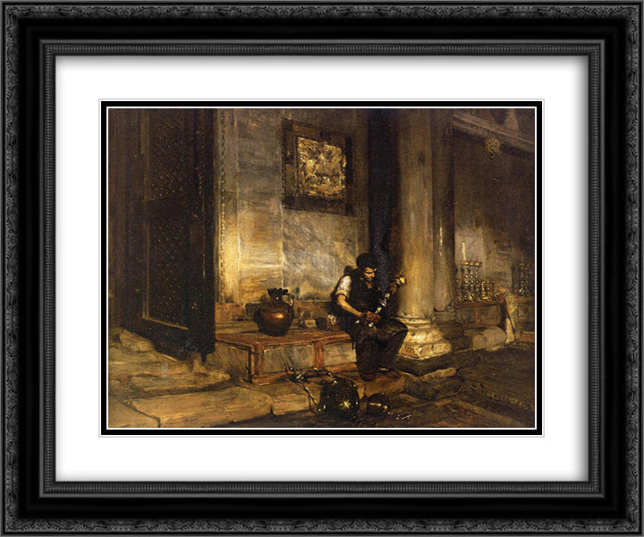 Interior of the Baptistry at St. Mark's 24x20 Black Ornate Wood Framed Art Print Poster with Double Matting by Chase, William Merritt