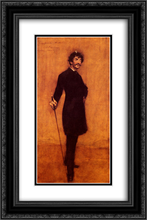 James Abbott McNeill Whistler 16x24 Black Ornate Wood Framed Art Print Poster with Double Matting by Chase, William Merritt