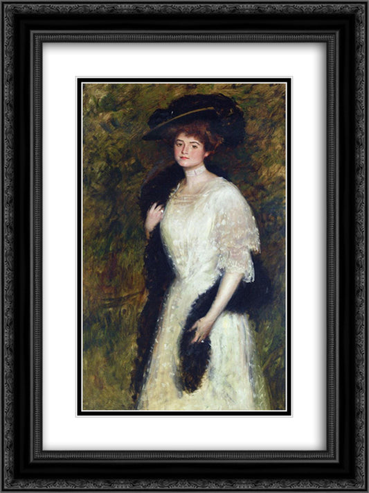 Ms. Helen Dixon 18x24 Black Ornate Wood Framed Art Print Poster with Double Matting by Chase, William Merritt