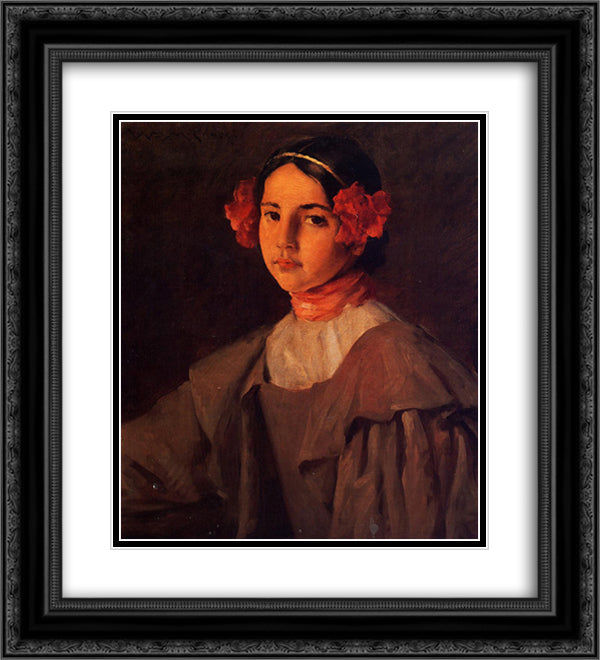 My Daughter Alice 20x22 Black Ornate Wood Framed Art Print Poster with Double Matting by Chase, William Merritt