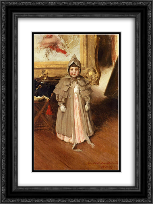 My Little Daughter Dorothy 18x24 Black Ornate Wood Framed Art Print Poster with Double Matting by Chase, William Merritt