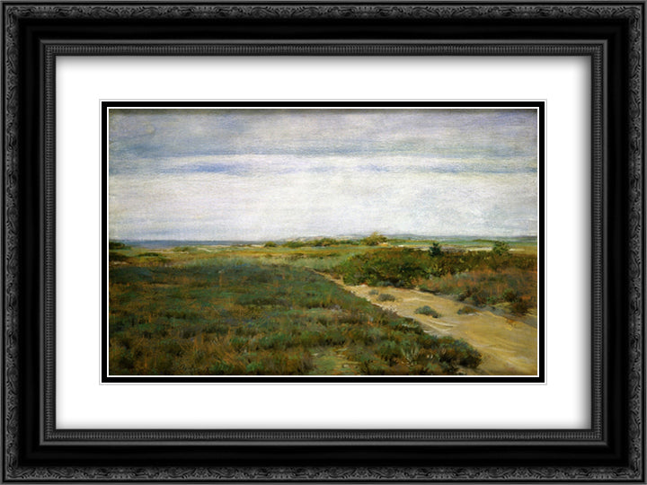 Near the Sea (aka Shinnecock) 24x18 Black Ornate Wood Framed Art Print Poster with Double Matting by Chase, William Merritt