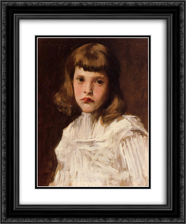 Portrait of Dorothy 20x24 Black Ornate Wood Framed Art Print Poster with Double Matting by Chase, William Merritt