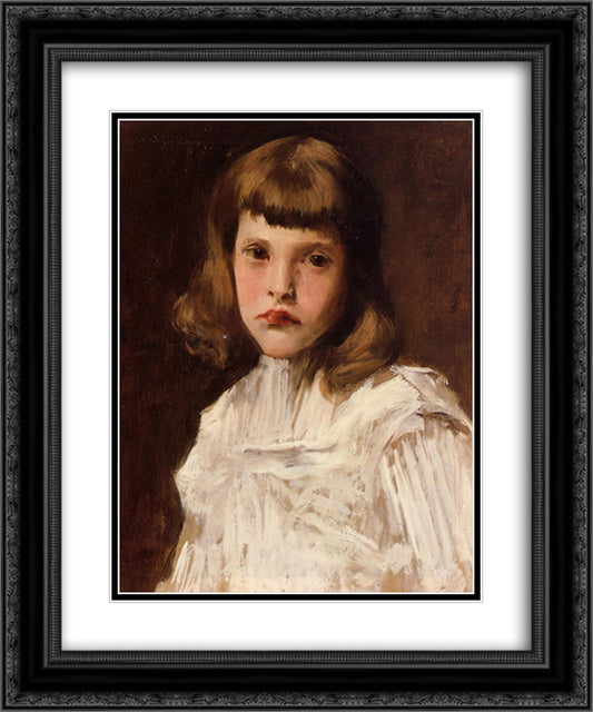 Portrait of Dorothy 20x24 Black Ornate Wood Framed Art Print Poster with Double Matting by Chase, William Merritt