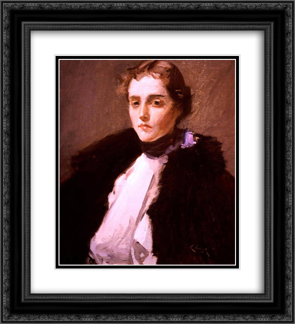 Portrait of Fra Dana 20x22 Black Ornate Wood Framed Art Print Poster with Double Matting by Chase, William Merritt