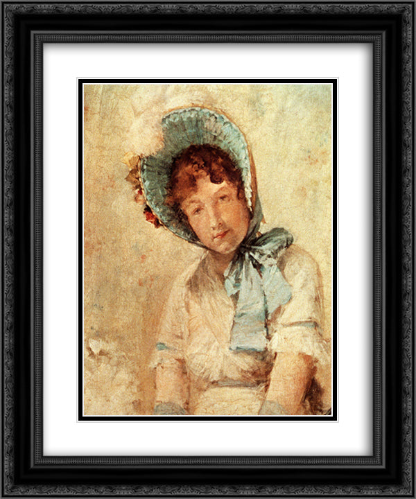 Portrait of Harriet Hubbard Ayers 20x24 Black Ornate Wood Framed Art Print Poster with Double Matting by Chase, William Merritt