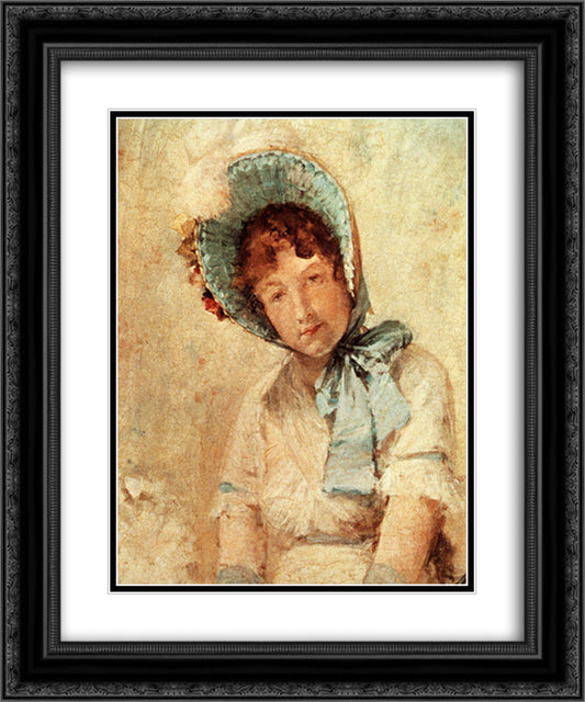 Portrait of Harriet Hubbard Ayers 20x24 Black Ornate Wood Framed Art Print Poster with Double Matting by Chase, William Merritt