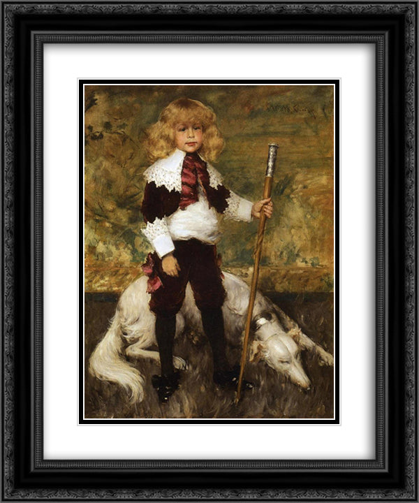 Portrait of James Rapelje Howell 20x24 Black Ornate Wood Framed Art Print Poster with Double Matting by Chase, William Merritt