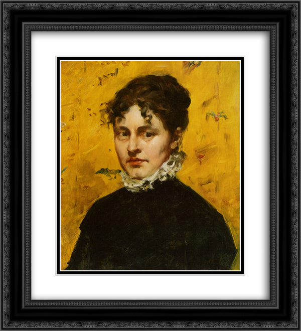 Portrait of the Artist's Sister-in-Law 20x22 Black Ornate Wood Framed Art Print Poster with Double Matting by Chase, William Merritt