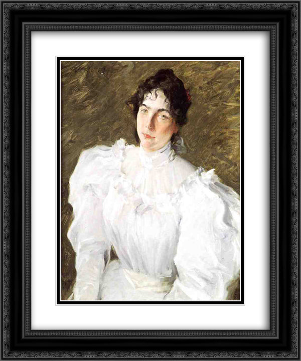 Portrait of Virginia Gerson 20x24 Black Ornate Wood Framed Art Print Poster with Double Matting by Chase, William Merritt