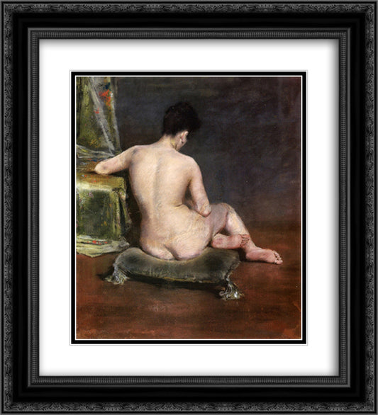 Pure (The Model) 20x22 Black Ornate Wood Framed Art Print Poster with Double Matting by Chase, William Merritt