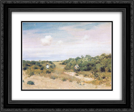 Shinnecock Hills, LongIsland 24x20 Black Ornate Wood Framed Art Print Poster with Double Matting by Chase, William Merritt