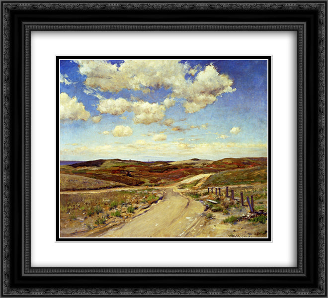 Shinnecock Hills 22x20 Black Ornate Wood Framed Art Print Poster with Double Matting by Chase, William Merritt